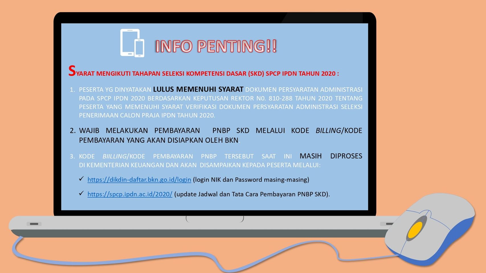 Peserta LULUS Persyaratan Administrasi Seleksi Penerimaan Capra IPDN Tahun 2020 Provinsi Sulawesi Utara